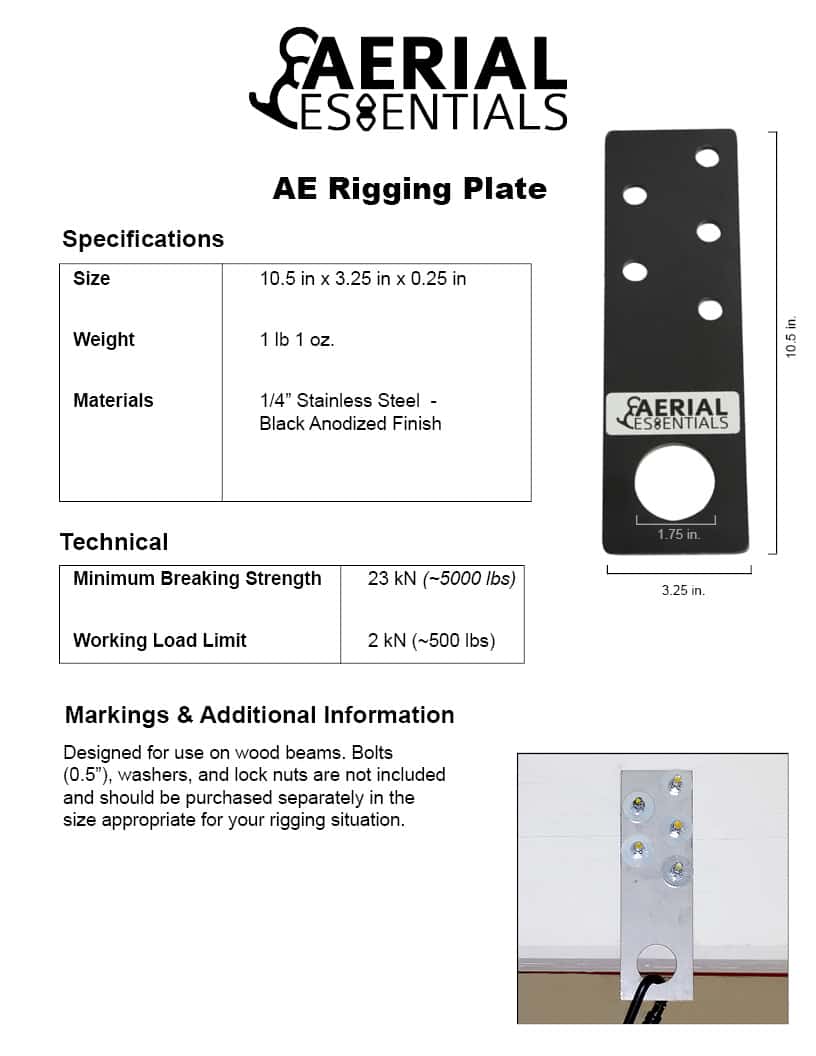 Rectangular Rigging Plate Rigging Plate – Aerial Essentials